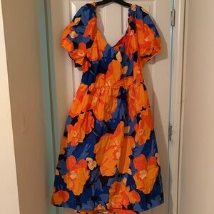 Tabitha Brown (from Target) Orange and Blue Floral Women’s Dress